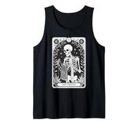 Esqueleto tejiendo la Tarjeta del Tarot del tejedor Camiseta sin Mangas