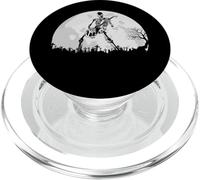 Esqueleto Tocando Solo Guitarra eléctrica en Cementerio Iluminado por la Luna PopSockets PopGrip para MagSafe