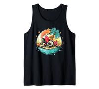 Esqueleto vintage de verano trenzado calavera isla desierta Camiseta sin Mangas