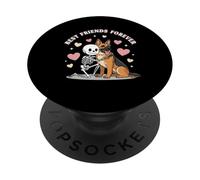 Esqueleto y Perro Amor Lindo Halloween diseño gráfico Divertido PopSockets PopGrip Adhesivo