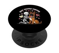 Esqueleto y Perro Amor Lindo Halloween PopSockets PopGrip Adhesivo