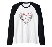 Esqueletos Bailando Enamorados | Lindo Romance gótico de San Valentín Camiseta Manga Raglan