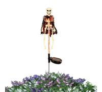 Esqueletos de Halloween para exteriores iluminados con hueso humano | Decoraciones de patio de Halloween para camino, fiesta, garaje, cementerio, cementerio, arbustos, patio trasero