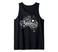 Esquema de Mapa Floral de Australia con Texto de guión Dibujado a Mano Camiseta sin Mangas