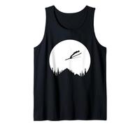 Esquí Salto Volar Deportes de Invierno Montañas Bosque Esquiador Luna Camiseta sin Mangas