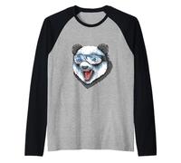 Esquí Snowboard Panda Camiseta Manga Raglan