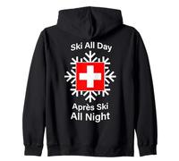 Esquí Todo el Día Après Esquí Toda la Noche Suiza Sudadera con Capucha