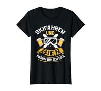 Esquí y Cerveza por eso Estoy aquí Après Ski Camiseta gráfica económica, Mujer, Negro, XL