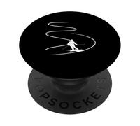 Esquiador con Pistas En Polvo Profundo Nieve Freeride Deporte Esquí PopSockets PopGrip Adhesivo