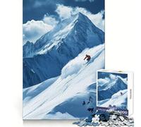 Esquiador en Ladera de montaña Rompecabezas de 1000 Piezas para Adolescentes Juguete para ejercitar la Mente Relajación Mental Diseño Lista de Deseos de Papá Noel 50x75cm