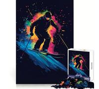 Esquiador en Movimiento, Rompecabezas de 1000 Piezas para Adultos, Regalo Ideal para ejercitar la Mente, Juguete artístico para Relajarse, Regalo Memorable 38x52cm