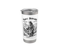 Esquiador Esquiador Patrón San Bernardo Esquiadores Invierno Vintage Vaso térmico de acero inoxidable de doble pared