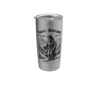 Esquiador Esquiador Patrón San Bernardo Esquiadores Invierno Vintage Vaso térmico de acero inoxidable de doble pared