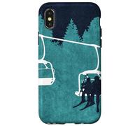 Esquiador Retro Invierno Déjalo Nieve Cuento de Navidad Carcasa para iPhone X/XS