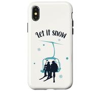 Esquiador Retro Invierno Déjalo Nieve Cuento de Navidad Carcasa para iPhone X/XS