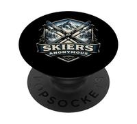 Esquiadores Anónimos Adictos Al Esquí Divertido Esquí Amante Adicto PopSockets PopGrip Adhesivo