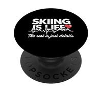 Esquiar es Vida El Resto es Detalles Esquí Vacaciones Heartbeat PopSockets PopGrip Adhesivo