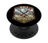 Esquiar La montaña está Llamando y Debo IR después del Esquiador de café PopSockets PopGrip Adhesivo