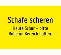 Esquiladora de ovejas - Hoy Schur - Por favor, mantén la calma en la zona. - Pegatinas A5: 210 x 148 mm - Sin gráficos, solo texto