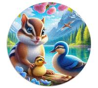 esquilo 1000 Piezas Puzzle Juegos Creativos Animal Rompecabezas Redondo Presión Reducida Juguetes Familiar Puzzle Difícil 1000pcs (67.5x67.5cm)