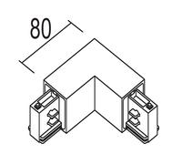 Esquina Ivela 90° tierra interior para LKM Quadro, negro
