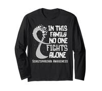 Esquizofrenia Concientización Plata Cinta Familia Fighter Esperanza Manga Larga