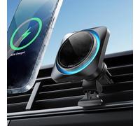 ESR 15W Cargador Inalambrico Coche Magsafe con Refrigeración, con CryoBoost, Soporte Movil Coche Cargador Magnetico para Rejilla del Aire Compatible iPhone 17/16/15/14/13/12, Google Pixel 10, S25