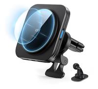 ESR 15W Cargador Inalámbrico Coche MagSafe, Magnético Soporte Movil Coche Magsafe para Ventilación & Salpicadero, Magsafe Accesorios Coche para iPhone Air/17/16/15/14/13/12, Galaxy S25 Series, Negro