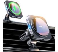 ESR Caricatore da Auto MagSafe da 15W, Certificazione Qi2, Caricabatterie Wireless magnetico per la bocchetta dell'aria/cruscotto, Supporto per telefono, per iPhone 16/15/14,S25, Ricarica rapida, Nero