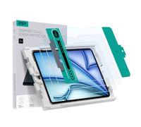 ESR 2 Piezas Protector de Pantalla Compatible con iPad Air 11 Pulgadas M3/M2 (7.ª/6.ª Generación, 2025/2024), Cristal Templado con Bandeja Instalación Fácil, Resistente Arañazos, Transparencia HD