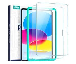 ESR 2 Piezas Protector de Pantalla iPad 11.ª/10.ª gen A16 (10,9”, 2025/2022), Cristal Templado 9H con Marco de Alineación, Antiarañazos, Sin Burbujas, Transparencia HD, Compatible con Apple Pencil