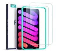 ESR 2 Unidades Protector Pantalla para iPad Mini A17 Pro, iPad Mini 7a/6a Generación (2024/2021, 8.3"), Cristal Templado, Incluye Marco Instalación Fácil, Transparencia HD, Resistente Arañazos