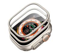 ESR Armorite Protector Pantalla para Apple Watch Ultra 2/1 (2024/2023/2022, 49mm), Cristal Templado con Marco de Aluminio, Cobertura Total, Resistente Arañazos, Mantente Original, Metálico, 2 Pack