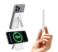 ESR Batería externa MagSafe Certificada 15 W,Cargador Portátil Carga Rápida de 5000 mAh y 15 W con Soporte,Batería Ultracompacta 1,5 cm,Cargador MagSafe con USB-C para iPhone 17/16/15/14/13/12, Blanco