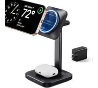 ESR Cargador Inalámbrico 2 en 1 para Apple, Base Cargador para iPhone y Apple Watch MagSafe, Estación de Carga Magsafe iPhone 17/16/15/14/13/12, Apple Watch y AirPods 4, Negro