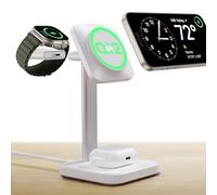 ESR Cargador Inalámbrico 3 en 1 15W, Base Cargador para iPhone y Apple Watch QI2, Cargador Múltiples Dispositivos, iPhone 17/16/15/14/13, Reloj y AirPods 4, Blanco