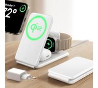 ESR HaloLock 3-in-1 Travel Wireless Charging Set, EU Plug, White