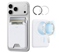 ESR Cartera con MagSafe, Tarjetero para 5 Tarjetas con Bloqueo RFID, Billetera iPhone con Fuerza Magnética de 3200 g, Wallet para iPhone 17/16/15/14/13/12 y Dispositivos Samsung Seleccionados, Blanco