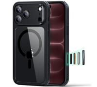 ESR Classic Hybrid Funda para iPhone 18 Pro/17 Pro, Negro Transparente | Antiamarilleo duradero, Ultrafino, Compatible con MagSafe, Protección militar 3X, Funda Magnética, Resistente a rayones