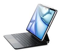 ESR Funda con Teclado para iPad Air 13/Pro 12.9, Soporte magnético rápido | para Air 13" M4/M3/M2/Pro 12.9" 6/5/4/3ª gen., Bloqueo Magnético Seguro, Trackpad Multitouch Preciso, DEU QWERTZ, Negro