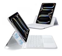 ESR Funda con teclado para iPad Pro de 11 pulgadas (2024), teclado con panel táctil, teclado magnético desmontable con teclas retroiluminadas, soporte totalmente ajustable en modo vertical y