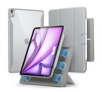 ESR Funda Híbrida para iPad Air 13 Pulgadas M4/M3/M2 (2026/2025/2024) con Portalápices, Cubierta Magnética Extraíble, Soporte Vertical y Horizontal, Serie Rebound 360, Gris