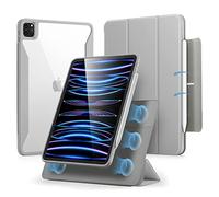 ESR Funda Híbrida para iPad Pro 11 (2022/2021/2020/2018) con Soporte para Lápiz, Cubierta Magnética Extraíble, Soporte Vertical, Serie Rebound 360, Gris