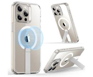 ESR Funda iPhone 16 Plus con Soporte, Compatible MagSafe, Funda Magnética para iPhone 16 Plus, Soporte Totalmente Ajustable, Protección Grado Militar, Funda a Prueba de Golpes, Transparente