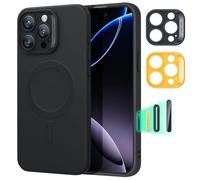 ESR Funda iPhone 16 Pro, Control de Cámara，Carga Magnética, Funda de Suave Silicona, Funda Fina a Prueba de Golpes, Protección Completa de Pantalla y Cámara, Antiarañazos, Forro Microfibra, Negro