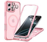 ESR Funda MagSafe para iPhone 16 Pro MAX, Rosa Esmerilado | con protector de lente, Protección militar contra caídas, Resistente a rayones, Funda magnética para móvil