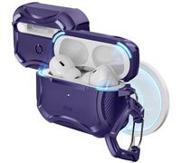 ESR Funda para AirPod Pro 2, Funda Rígida Compatible con AirPods Pro 2ª/1ª Generacion (2023/2022/2019), Compatible con MagSafe, Protección contra Caídas, Tapa Magnética, Púrpura