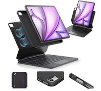 ESR Funda para iPad Air 13 con teclado, iPad Air 13, funda con teclado con soporte magnético ajustable, modo alto/elevado para iPad Air 13, funda extraíble, rebote serie 360, antracita