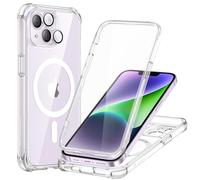 ESR Funda para iPhone 14, Compatible con MagSafe, Protección Completa Anticaídas de Grado Militar con Protector de Pantalla de Vidrio Templado 9H+ Integrado, Serie Armor, Transparente