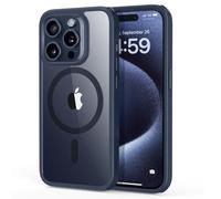 ESR Funda para iPhone 15 Pro MAX, Compatible MagSafe, Protección Grado Militar a Prueba Golpes, Funda Magnética para iPhone 15 Pro MAX, Funda Híbrida Classic (HaloLock), Azul Transparente